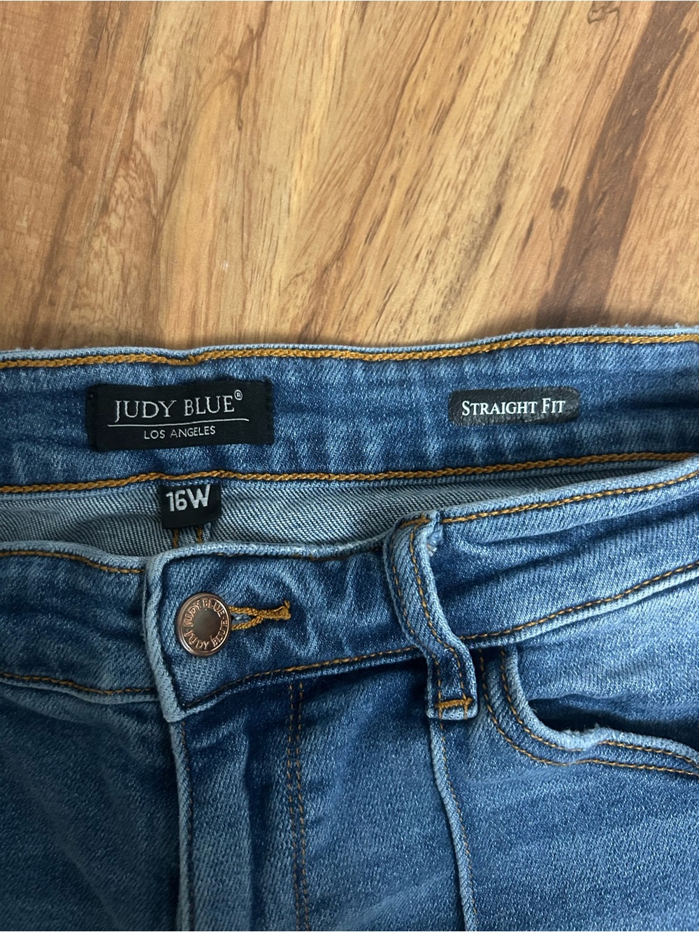 Judy Blue Kimberly Front Seam Detail Cuffed Straight Fit Jeans Womens Size 16 - Picture 8 of 12